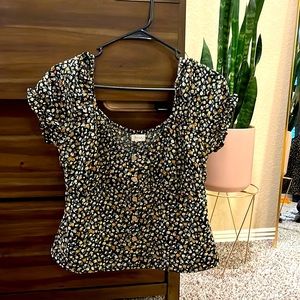 Button up cropped blouse, boutique brand